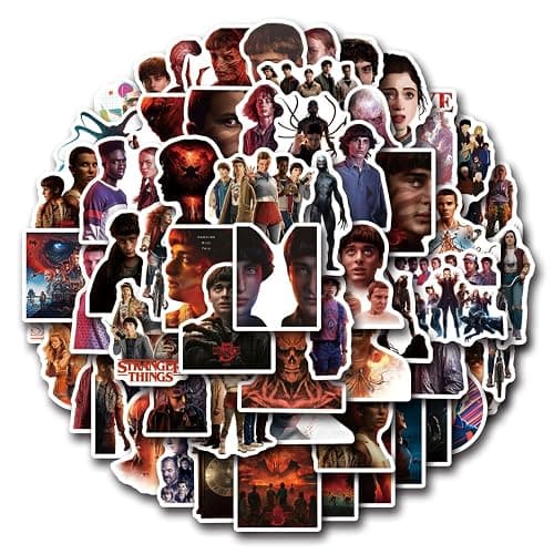 60pcs Movie Stranger Things 5 Stickers for Girl Waterproof Decal for Water Bottle,Adult Teen Kids Travel Case, Laptop, Guitar, Skateboard, Phone, Computer, Bike, Notebook, Helmet thumbnail 5