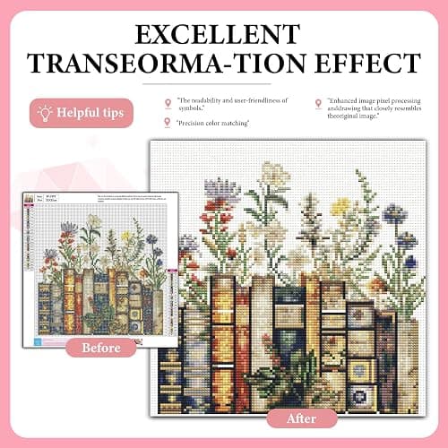 Yezavesu Book Diamond Art Kits for Adults Beginners 14x14 Inch | Book Flower Diamond Painting Kit, DIY 5D Full Round Drill Gem Art, Stress Relief Craft Kits, Home Wall Decor Gift thumbnail 4