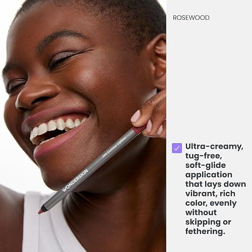 Wonderskin Lipliner Pencil - 360 Contour Lipliner, Long Lasting, Sharpenable, Waterproof and Transfer-Proof Nude Lip Liner Pencil (Rosewood) thumbnail 3
