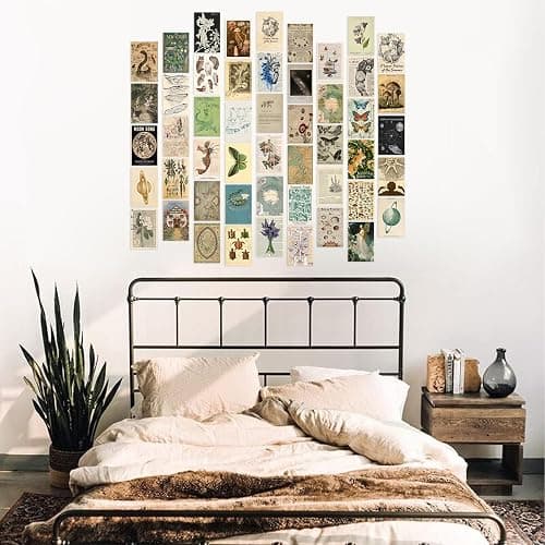 TWNSLLA Vintage Fairy Decor,Fairycore Wall Decor Aesthetic Wall Collage Kit,Cottage Core Wall Decor Vintage Posters for Room Aesthetic,Cotttagecore Mushroom Pictures,Whimiscal Decor Fairy Art Prints for Bedroom Home,Unframed,4x6inch,50pcs thumbnail 3