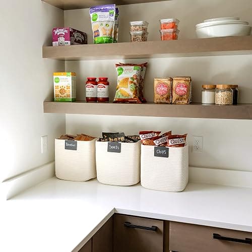 NaturalCozy Storage Cubes 11 Inch Cotton Rope Woven Baskets for Organizing, 3-Pack | Cube Storage Bin | Square Storage Baskets for Shelves Organizer, Classroom, Kids Toy Bins, Closet, Baby Nursery thumbnail 4