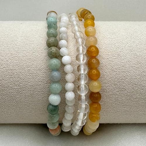 Wendy Kleiner Crystal Bracelet and Crystal Bracelet Stack – Healing Stone Beads – Small Size Beads - Spiritual Energy Jewelry – Elastic, Unisex, Gift-Ready thumbnail 8