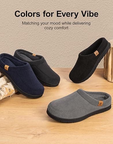VeraCosy Men's Moccasin Slippers Comfy Soft Durable Slip-on Indoor Memory Foam House Shoes thumbnail 8
