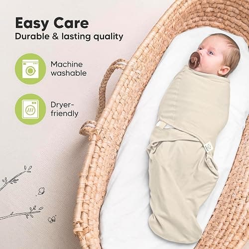 3-Pack Organic Baby Swaddle Sleep Sacks - Swaddles for Newborns, Infant 0-3 Months, Baby Girls, Boys, Soft & Snug Newborn Sleep Sack, Nursery Swaddling Blankets, Easy to Use (Bumble Bear) thumbnail 7