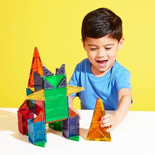 MAGNA-TILES Combo 62-Piece Magnetic Construction Set, The Original Magnetic Building Brand thumbnail 4