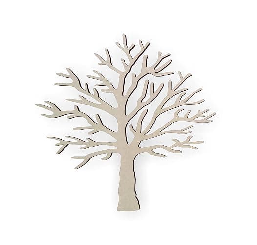 Jess and Jessica Wooden Tree Shape Cutout, Wood Cutout Trees for Home Decor, Unfinished Wood Craft Tree Cutouts for DIY, Laser Cut Wooden Shapes for Crafts, Wall Decor Tree Shaped Wood, 10 Inches - Image 1