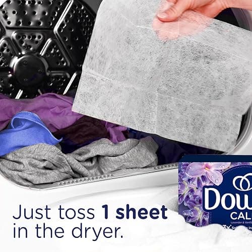 Downy Calm Mega Dryer Sheets, Large Fabric Softener Sheets for Laundry , Static Guard & Softness Boost, Laundry Dryer and Fabric Sheets, 180 Count thumbnail 9
