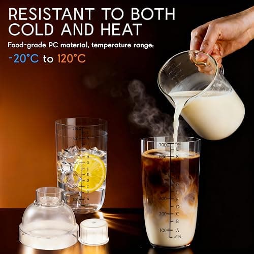 BETTFOR Plastic Cocktail Shaker with Measuring Scale 24oz (700ml), Leak-Proof & Shatter-Resistant Drink Mixer for Bartending, Protein Shakes, Iced Coffee & Milk Tea thumbnail 5