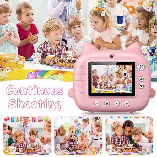 Kids Camera Instant Print, 3.0" HD Screen Kids Instant Cameras, Christmas Birthday Gifts for Girls Boys 3 4 5 6 7 8 9 10 Year Old, Portable Toddler Travel Toys with 32GB Card & 3 Rolls Printer Paper thumbnail 4