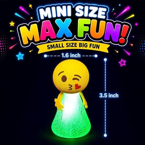 Liberty Imports 24 PCS Jumping Emoticon Popper Spring Launchers LED Light Up Toy Bouncy Party Favors Supplies and Goodie Bag Fillers for Kids, Toddlers (Light Up) thumbnail 3