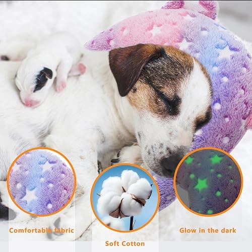 Maiiu Pet Calming Pillow for Dogs, Soft U-Shaped Pillow Glow in the Dark | Joint Relief, Sleep Comfortably,Suit for Small, Medium, Large Dogs, Fluffy Pet Neck Pillow (M-Pink) thumbnail 3