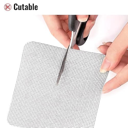 Matenf Window Screen Repair Patch, 10 Patches, 4"x 4"(10cm x 10cm), Black, 3-Layer Strong Adhesive Window Screen Mesh Tape, Repair Kit for Window and Door Screen Tears Holes thumbnail 5