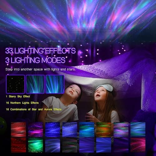 Northern Galaxy Light Aurora Projector with 33 Light Effects, Night Lights LED Star Projector for Bedroom Nebula Lamp, Remote Control, White Noises, Bluetooth Speaker for Parties(White) thumbnail 3