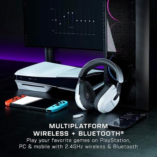 Turtle Beach Stealth 600 Wireless Multiplatform Amplified Gaming Headset for PS5, PS4, PC, & Mobile – Bluetooth, 80-Hr Battery, Noise-Cancelling Flip-to-Mute Mic, 50mm Speakers – White thumbnail 9
