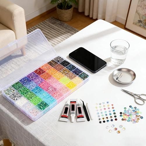 Bedazzling Kit with Glue and Pen: 24 Colours 30000 Pcs 3mm Resin Flatback Rhinestones, Multicolour Gems for DIY Crafting, Gem Kit for Nail Art, Diamond Art, Clothing, Shoes & Book Covers thumbnail 2