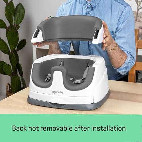 Ingenuity Baby Base 2-in-1 Booster Feeding and Floor Seat with Self-Storing Tray - Slate thumbnail 6