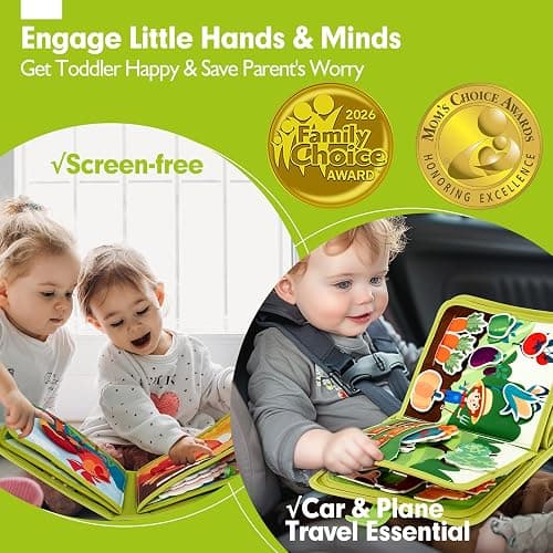 hahaland Busy Book for Toddlers 1-3 - Montessori Toys Busy Board for 1 Year Old Boy Gifts Girl Toys Educational Learning Quiet Activity Books Toddler Valentines Day Gifts Easter One Year Travel Toy thumbnail 6