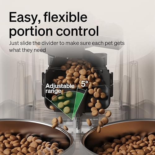PETLIBRO 5L Automatic Cat Feeder for 2 Cats, 5G&2.4G Wi-Fi Programmable Cat Food Dispenser with Dual Stainless Steel Bowls, Airtight Lock Fresh Technology, Low Food Sensor thumbnail 2