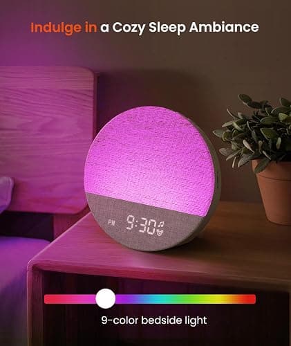 Dreamegg Sunrise 1 - Sunrise Alarm Clock, Sound Machine for Sleep, Customizable Sleep Routines, Dimmable Night Light, 29 Soothing Sounds, White Noise Machine, Wake Up Light for Bedrooms, Adults, Kids thumbnail 6