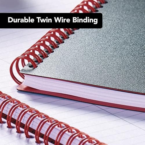 Black n' Red Business Notebooks, 3 Pack, Soft Cover, Twin Wire, 70 Sheets, 11" x 8-1/2", Black (400161060) thumbnail 5