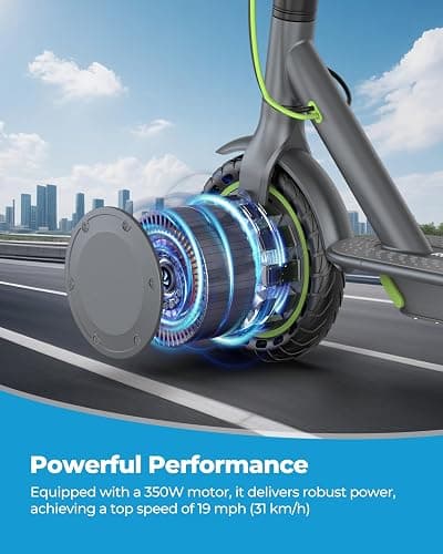 Roinside Electric Scooter - 8.5"/10'' Solid Tires, 350W/500W Motor, Up to 19-22MPH and 21-24Miles Long-Range Portable Commuting Scooter for Adults with Double Braking System and App thumbnail 6