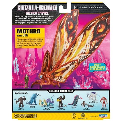 PlayMates Godzilla X Kong Monsterverse 6 Inch Action Figure Basic Series - Mothra with Jia thumbnail 7