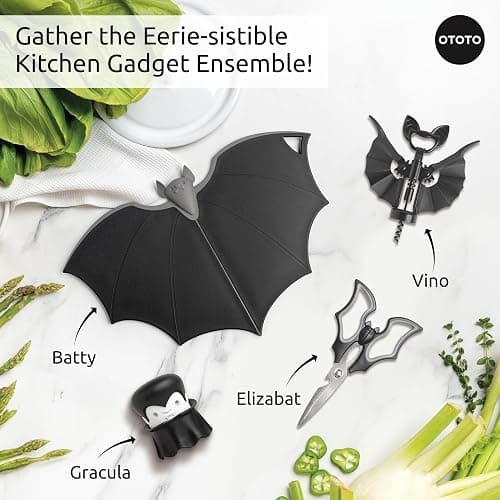 OTOTO Cutting Board - Wooden & Plastic Cutting Boards for Kitchen, Fun & Spooky Kitchen Gadgets, Housewarming & Goth Gifts, Dishwasher Safe (Bat, Plastic) thumbnail 9