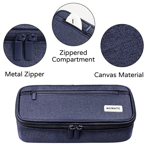 WEMATE Large Pencil Case, Big Capacity Pencil Pouch Stationery Pen Bag, Storage High Capacity Bag Pouch Holder Box Organizer, Marker Pen Case for Women & Men thumbnail 5