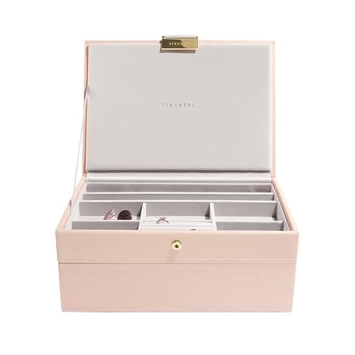 Stackers Blush & Champagne Gold Classic Jewellery Box, Set of 2 - Image 1
