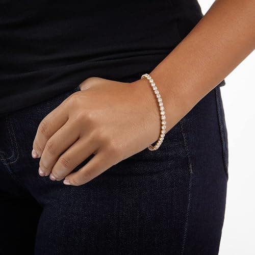 Amazon Essentials Cubic Zirconia Tennis Bracelet for Women, 7.5 thumbnail 2