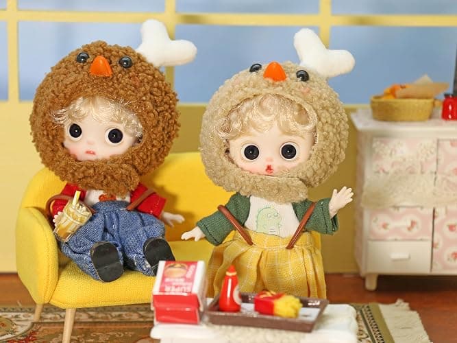 BJD Blind Box Cute Figures, Collectible Poseable OB11 Doll with 1/12 Scale Removable Clothes，Surprise Gift Single Random Mystery Box-Japanese Foodie Fun Series thumbnail 4