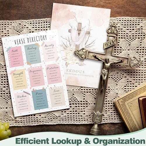 XKDOUS 42 Pcs Bible Study Supplies Journaling Kit for Women, Bible Study Kit with Bible Highlighters No Bleed and Tabs, Bible Accessories Include Bookmarks, Pens and More, Bible Verse Gifts for Study thumbnail 7