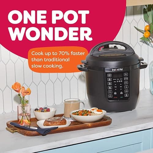 Instant Pot 6QT RIO 7-in-1 Multi-Cooker, Pressure Cooker, Slow cook, Sauté, Steam, Rice Maker, Yogurt, & Warmer, Black, 6 Quarts thumbnail 4