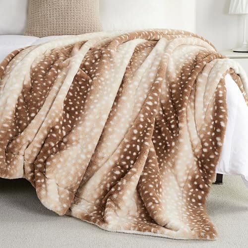 Cozy Bliss Luxury Faux Fur Throw Blanket Animal Striped Print, Non Shedding Double Sided Sherpa Blankets Super Soft Fluffy Thick Warm Throws Home Decor for Couch Bed Sofa Women (Brown, 60x80 Inches) - Brown - Twin(60" x 80") thumbnail 4