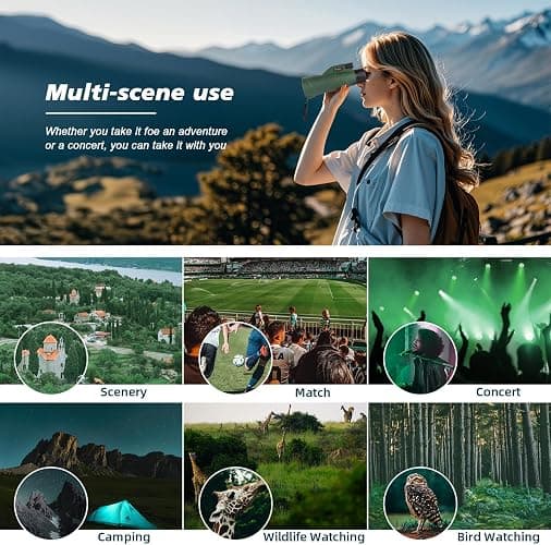 Pankoo 12x60 HD Monocular Telescope for Adults high Powered | Comes with Smartphone Adapter Tripod Hand Strap | Suitable for Bird Watching Sports Hiking Traveling thumbnail 8