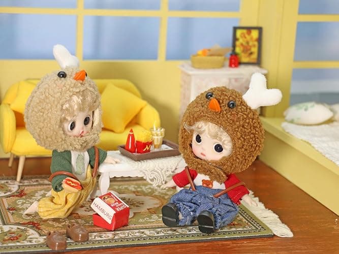 BJD Blind Box Cute Figures, Collectible Poseable OB11 Doll with 1/12 Scale Removable Clothes，Surprise Gift Single Random Mystery Box-Japanese Foodie Fun Series thumbnail 5