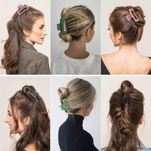 5 Pcs Hair Claw Clips-Nonslip Large Claw Clip Strong Hold Hair Clips Suitable for Women Fashion Hair Styling Accessories thumbnail 7