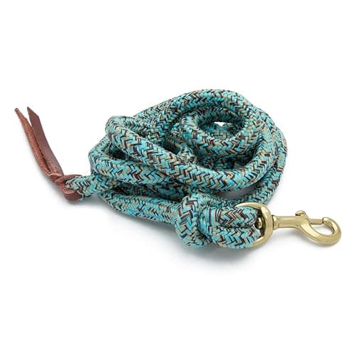 Weaver Leather Poly Cowboy Lead with Snap, 5/8" x 10', Turquoise/Brown/Tan thumbnail 2