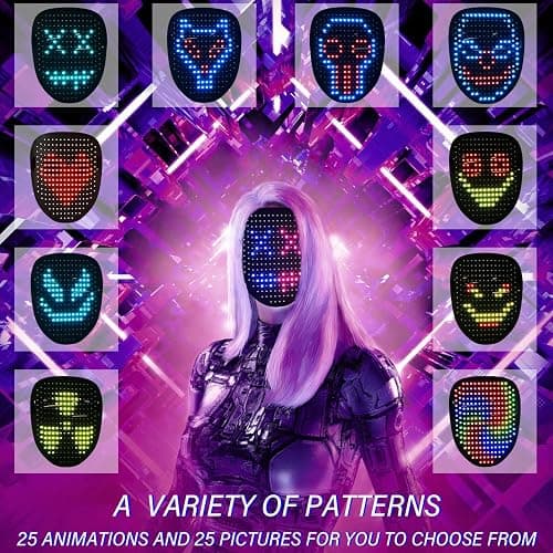 Depointer Life LED Mask Light up Masks With Gesture Sensing,Teen Boys Gifts Perfect Gifts for Halloween Christmas Birthday thumbnail 2
