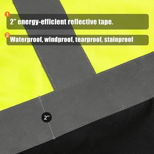 SKSAFETY 3-in-1 High Visibility Winter Bomber Jackets Zip Out Fleece Liner Reflective Safety Coats for men Waterproof ANSI/ISEA Class 3(Lime M) thumbnail 4