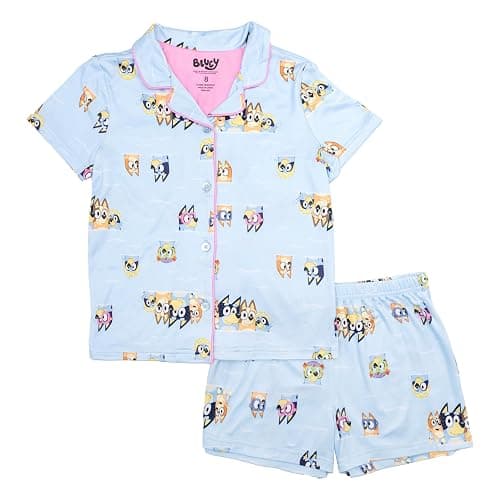 Bluey girls 2-piece Loose-fit Button Down Pajama Set, Soft & Cute for Kids - Image 1