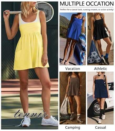 NEJXQ Womens Rompers for Summer Casual Athletic Shorts Women Jumpsuit With Pockets Adjustable Straps Tennis Golf Outfits thumbnail 6