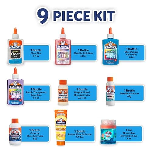 Elmer's Ocean Dive Slime Kit, Slime Supplies Include Liquid Glue, Activator, and Premade Slime, 9 Count thumbnail 4