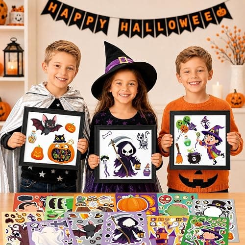 48 Sheets Halloween Stickers for Kids, Halloween Decorations, Halloween Party Favors, Cute Assorted Halloween Crafts Stickers for Party, Classroom, Treat Bags thumbnail 5