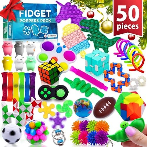 Fidget Toys Pack 50 Pcs – Party Favors for Kids 8-12, Stocking Stuffers for Kids, Bulk Sensory Toys for Classroom Treasure Box Prizes, Goodie Bags, Birthday Gifts - Image 1