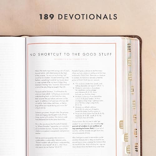 CSB She Reads Truth Bible, Brown Genuine Leather, Indexed, Black Letter, Full-Color Design, Wide Margins, Notetaking Space, Devotionals, Reading ... Ribbon Markers, Easy-to-Read Bible Serif Type thumbnail 4