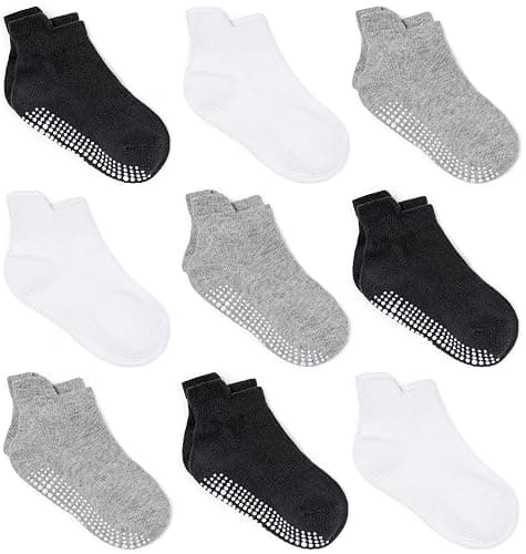 Zaples Baby Non Slip Grip Ankle Socks with Non Skid Soles for Infants Toddlers Kids Boys Girls - Image 1