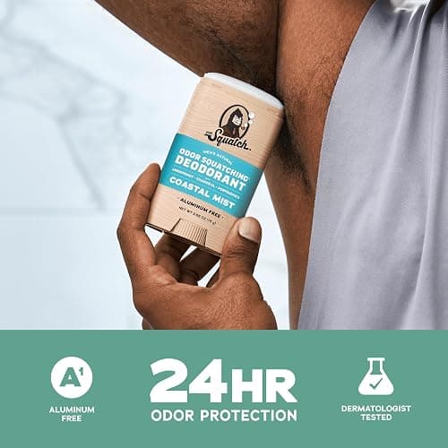 Dr. Squatch Natural Deodorant for Men - Odor-Squatching Aluminum Free - Coastal Mist & Rainforest Rapids (2.65 oz, 2-Pack) thumbnail 2