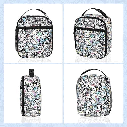 tokidoki Insulated Lunch Bag, Reusable Lunchbox for Work | 8.26"x3.54"x10.23". Polyester, insulated, reinforced handle, clasp. Side mesh, front pocket. For picnic, travel. thumbnail 7