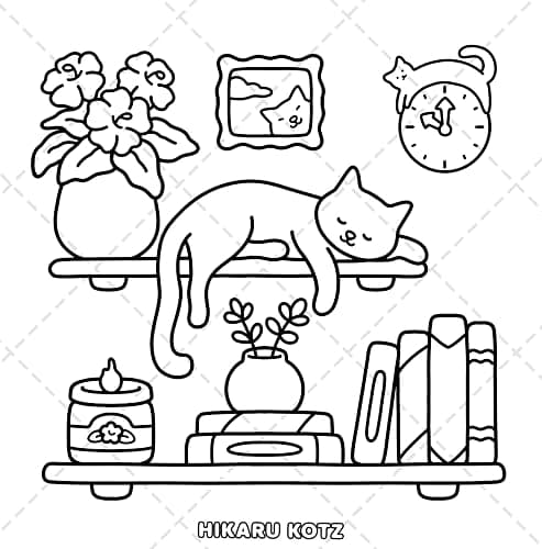 Cat Moments: Meow Life Coloring Book for Adults and Teens (Cat & Dog Coloring Book) thumbnail 6